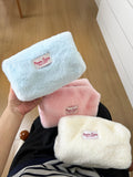 Simple Solid Color Plush Cosmetic Bag 6C5CO272
