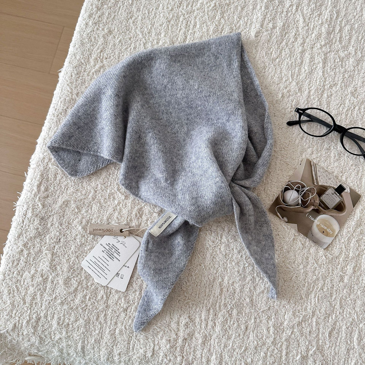 Trendy Solid Color Knit Headscraf Triangle Scarf 6W6NSC91
