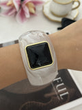 Chunky Oval Resin Wide Bangle Bracelet 6W6JBR606