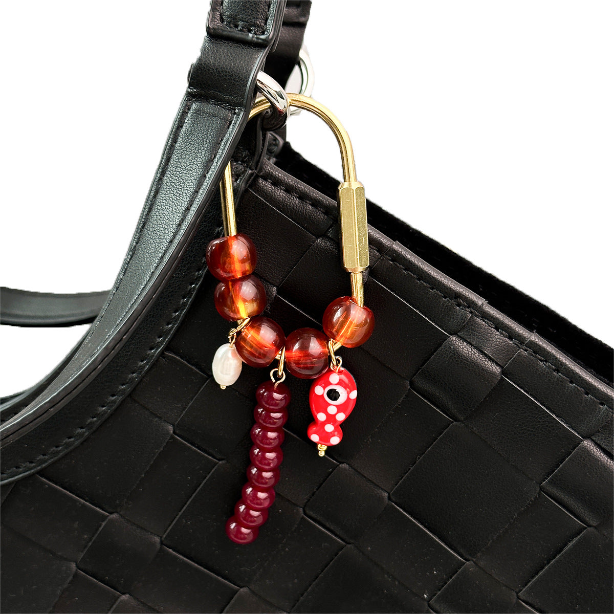 Pearl Fish Bead Bag Charm - DippedShop Wholesale - #4307