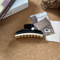 Elegant Pearl Color Block Acetate Hair Claw 8AS6HCP291L