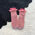 Sweet Shimmery Lurex Ruffle Double Bow Socks 6W8FSO770