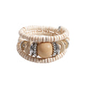 Boho Style Wood Beaded Stackable Chain Bracelet 6W6JBR587