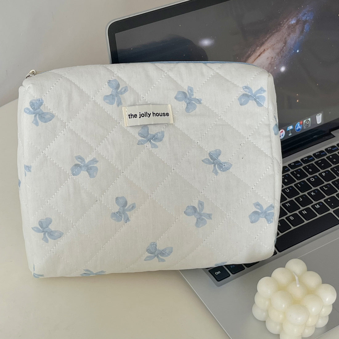 Bow Print Cute Portable Make Up Bag DP25A538