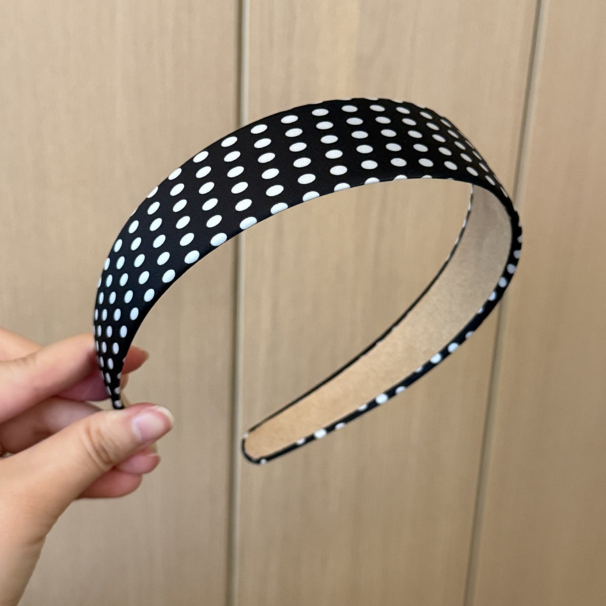 Vintage Satin Polka Dot Wide Headband 6W6HBD367