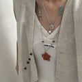 Boho Style Corss Flower Pendant Chain Necklace 6W6JNC416L