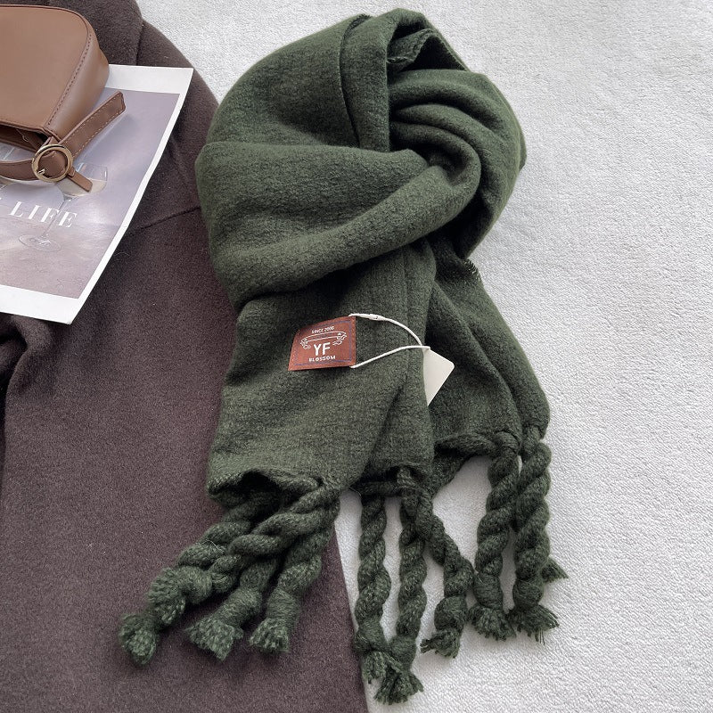 Cashmere-Feel Tassel Scarf - DippedShop Wholesale - #2355