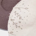 Vintage Rhinestone Floral Embroidery Knit Beret Hat 6W6HAT523
