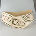 Chunky Punk Wide Studded PU Leather Belt 6W6JBT186