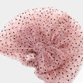 Vintage Polka Dot Mesh Bow Turban Cap 8BK6HAT202T
