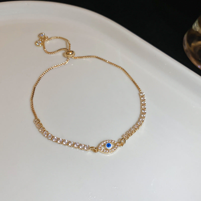 Stylish Gold Plated Square Rhinestones Chain Bracelet 6W6JBR710