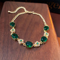 Stylish Gold Plated Square Rhinestones Chain Bracelet 6W6JBR710