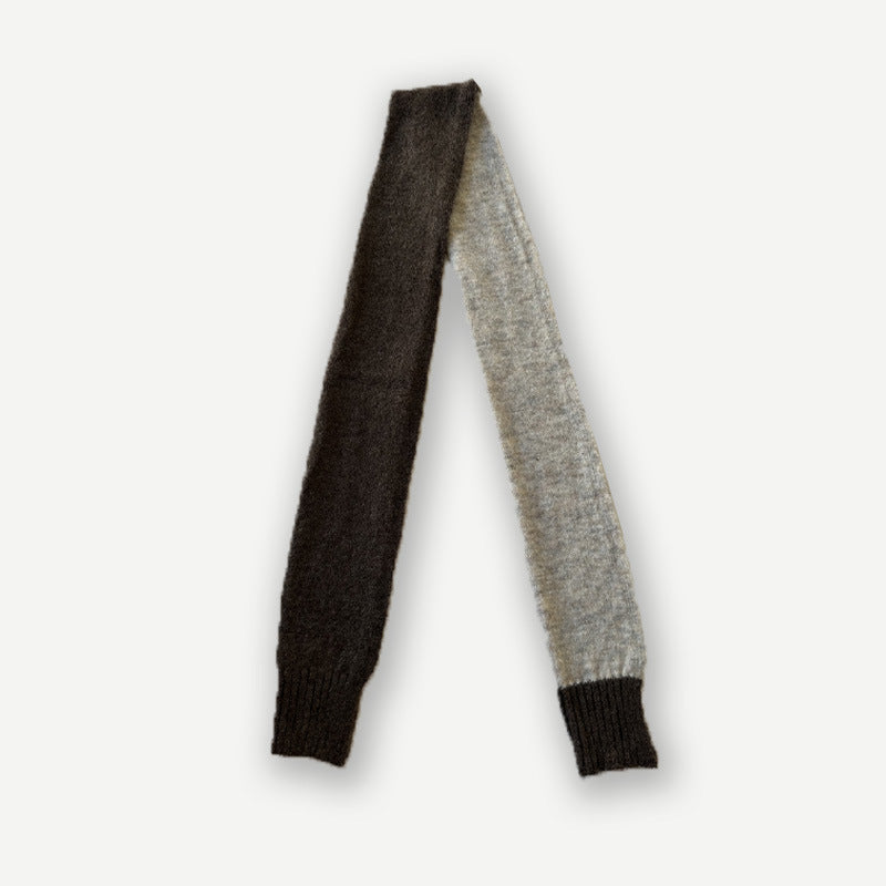 Simple Soft Wool Blend Color Block Warm Scarf DP25H672