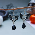 Halloween Red Crystal Bat Dangle Earrings 6W6JER549