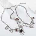 Vintage Gold Plated Heart Tassel Pendant Necklace 6W6JNC627