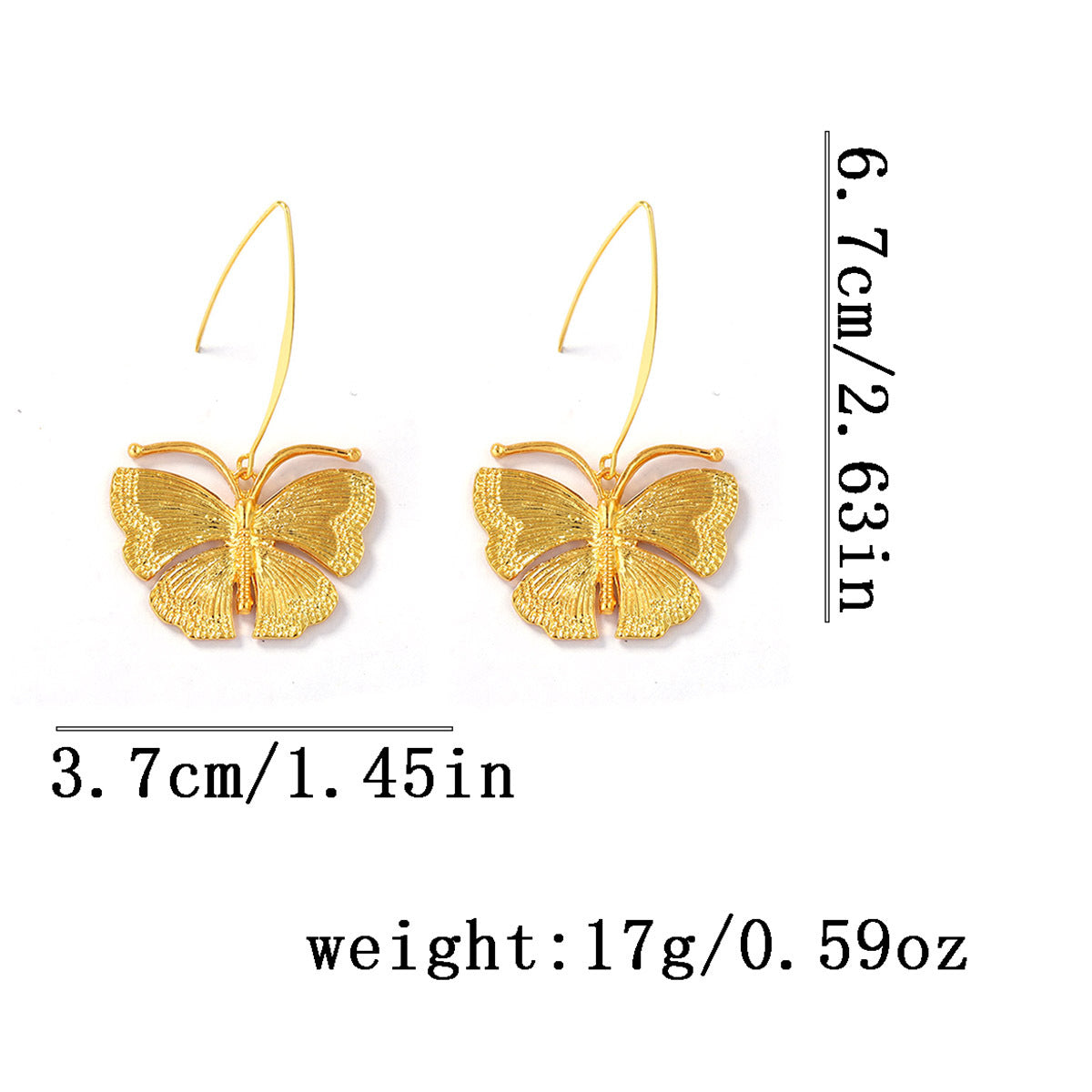 Vintage Butterfly Drop Earrings - DippedShop Wholesale - #2291
