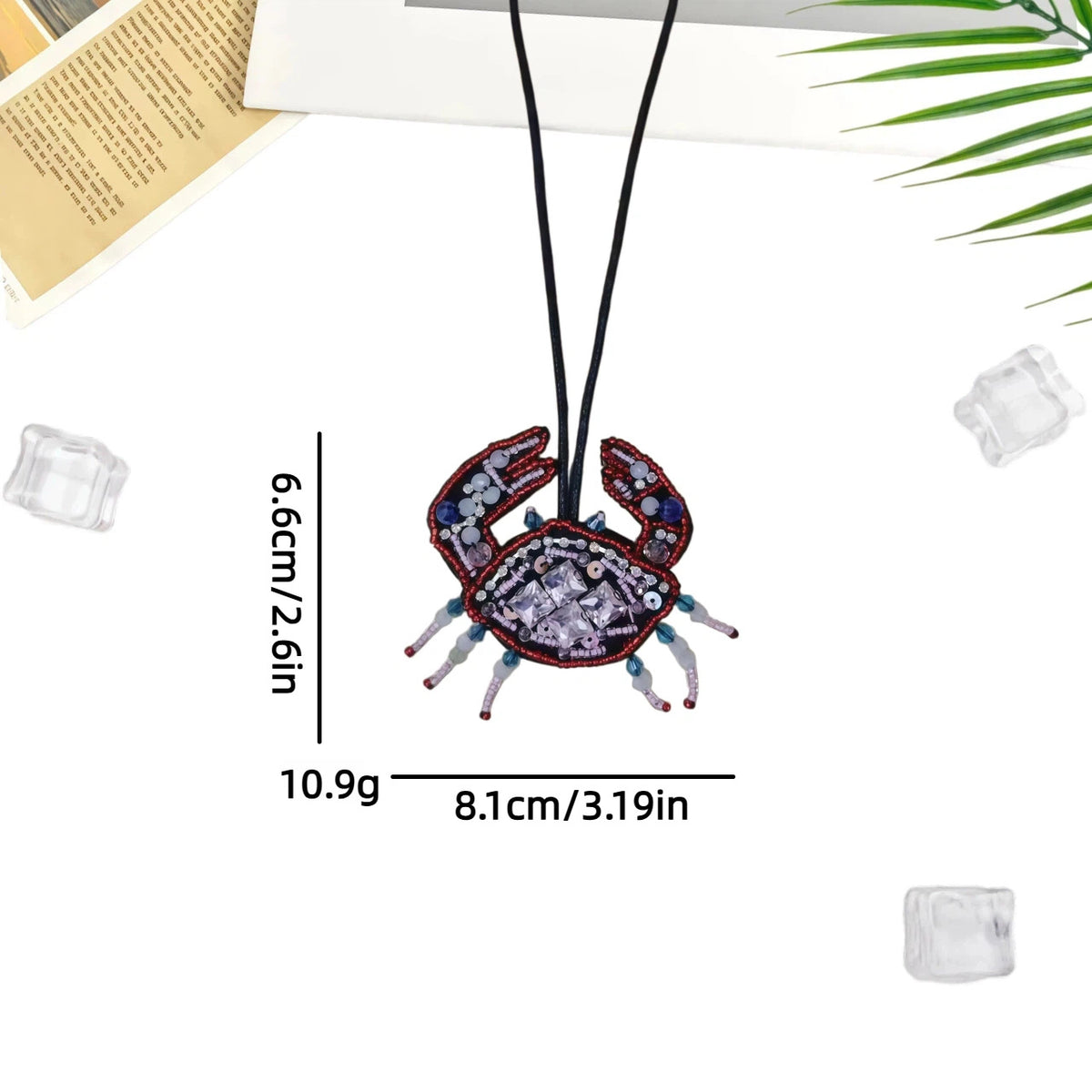 Stylish Rhinestones Beads Crab Pendant Keychain 6W10BBC794