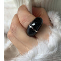 Chunky Glossy Enamel Wide Statement Open Ring 6W6JRG296