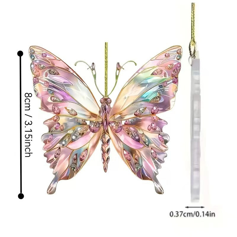 Butterfly Floral Acrylic Ornament - DippedShop Wholesale - #1203