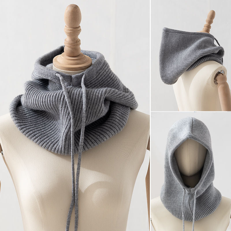 Drawstring Hooded Scarf One-Piece Hat & Scarf DPS1612