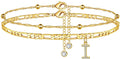 Trendy Initial Letter Gold Pla - DippedShop Wholesale - #4307