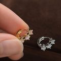 Luxury Gold Plated Sparkling Rhinestones Hoop Earrings 6W6JER480