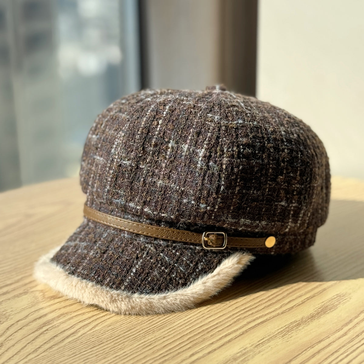 Tweed Plaid Beret Hat - DippedShop Wholesale - #5123