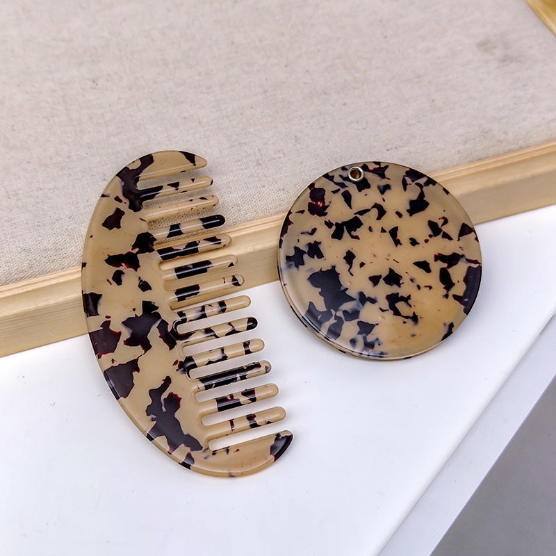 Mini Half-Moon Marble Acetate Hair Combs MK2PPM6CT5CB43