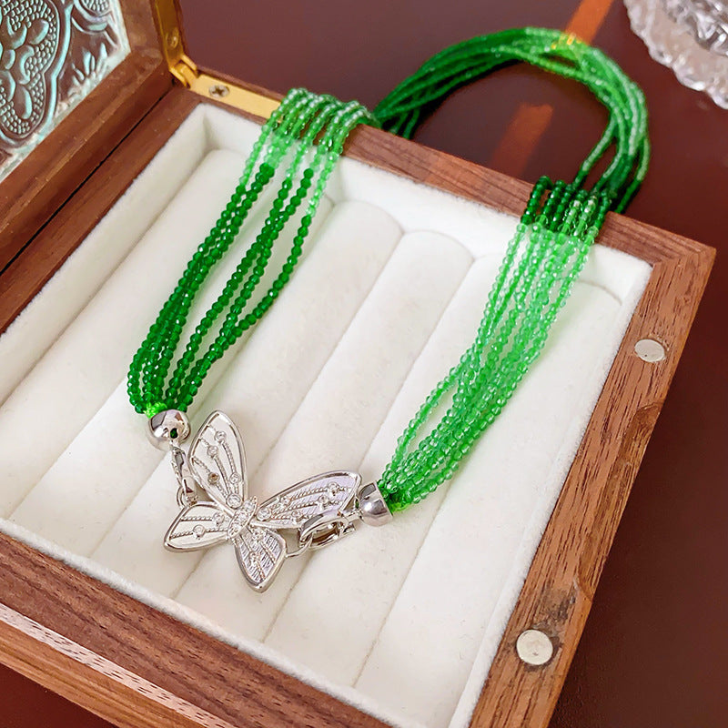Stylish Multi Layer Beads Chain Camellia Necklace 6W6JNC908