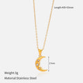 Chic Gold Plated Moon Pendant Choker Necklace 6W6JNC629