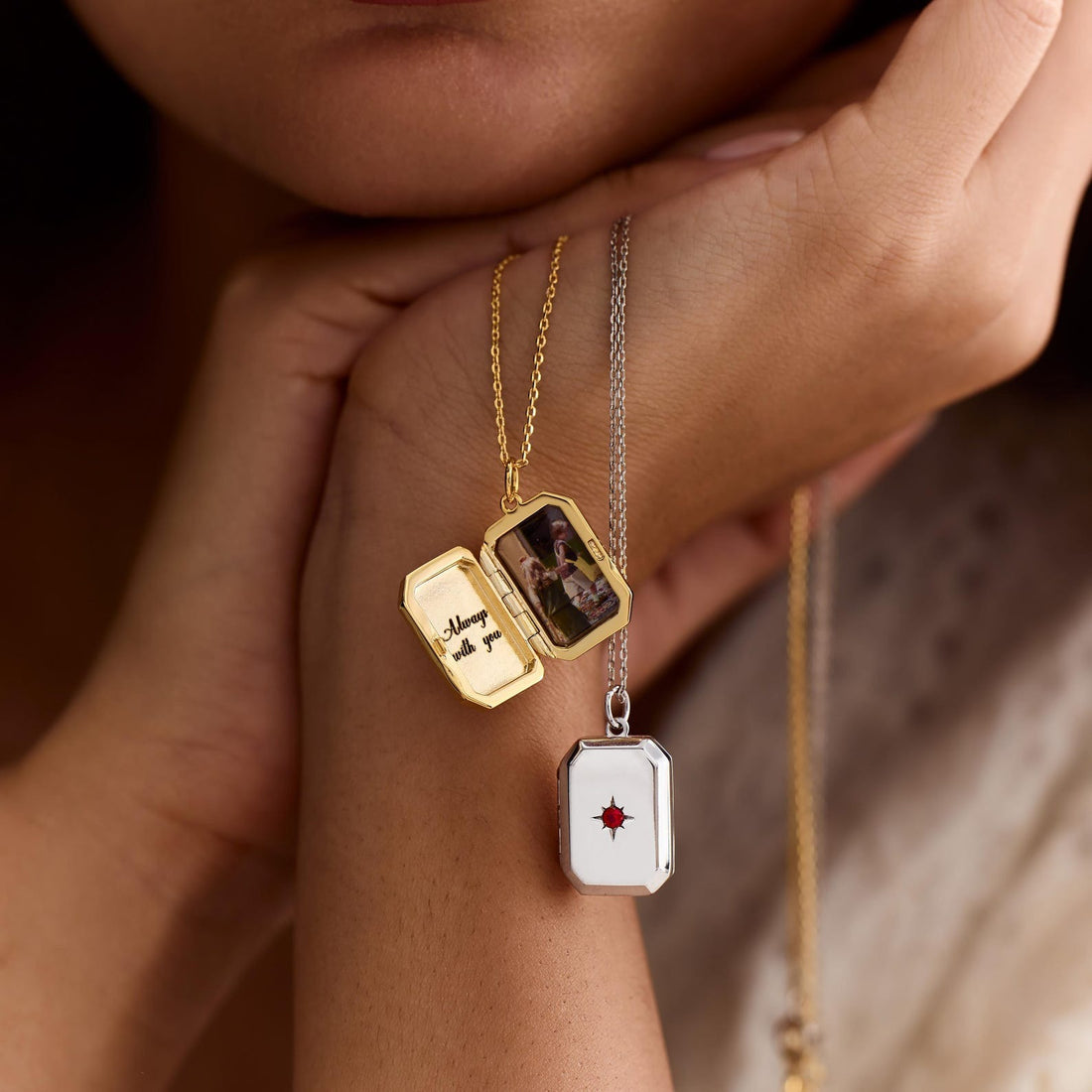 Square Photo Locket Necklace - DippedShop Wholesale - #3139