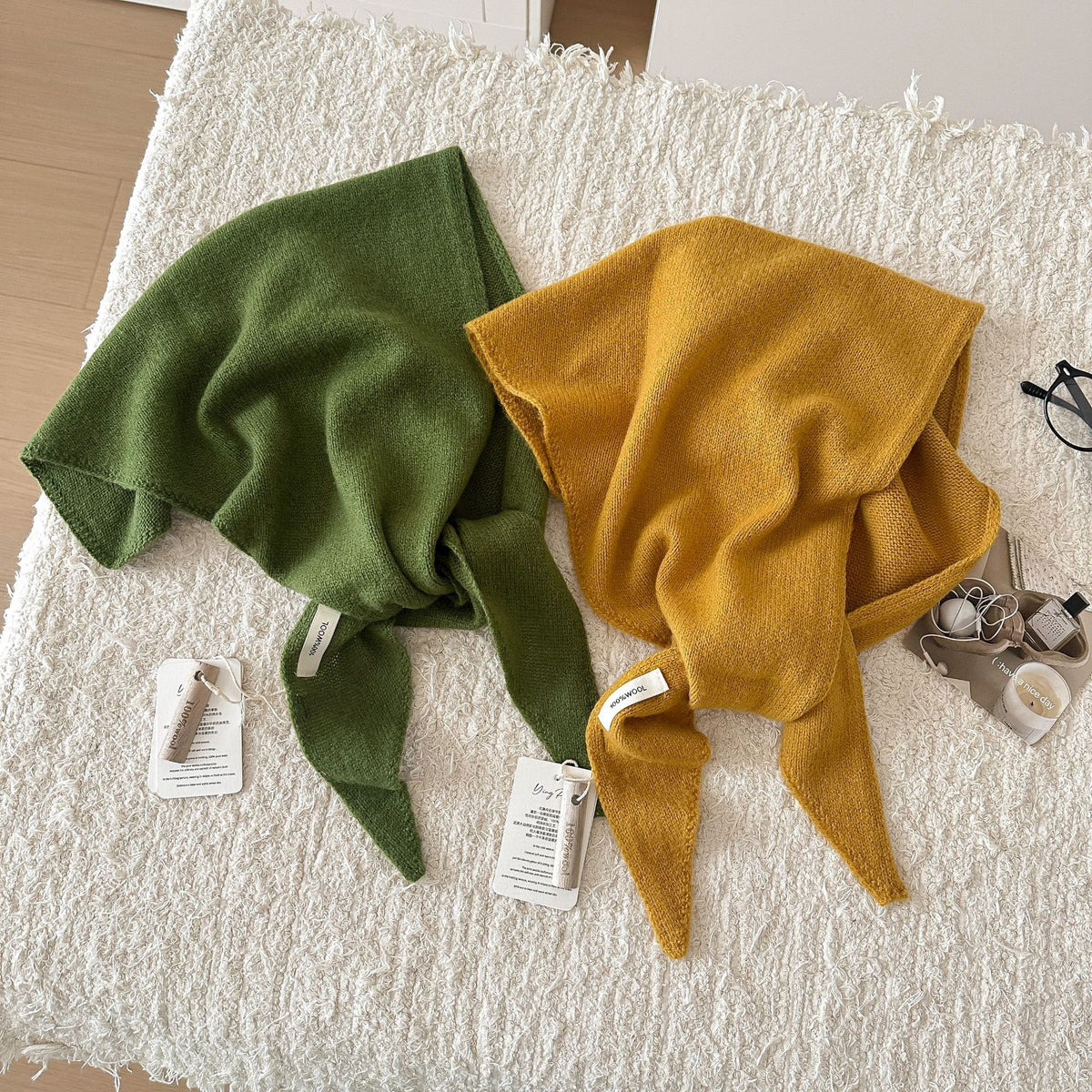 Trendy Solid Color Knit Headscraf Triangle Scarf 6W6NSC91