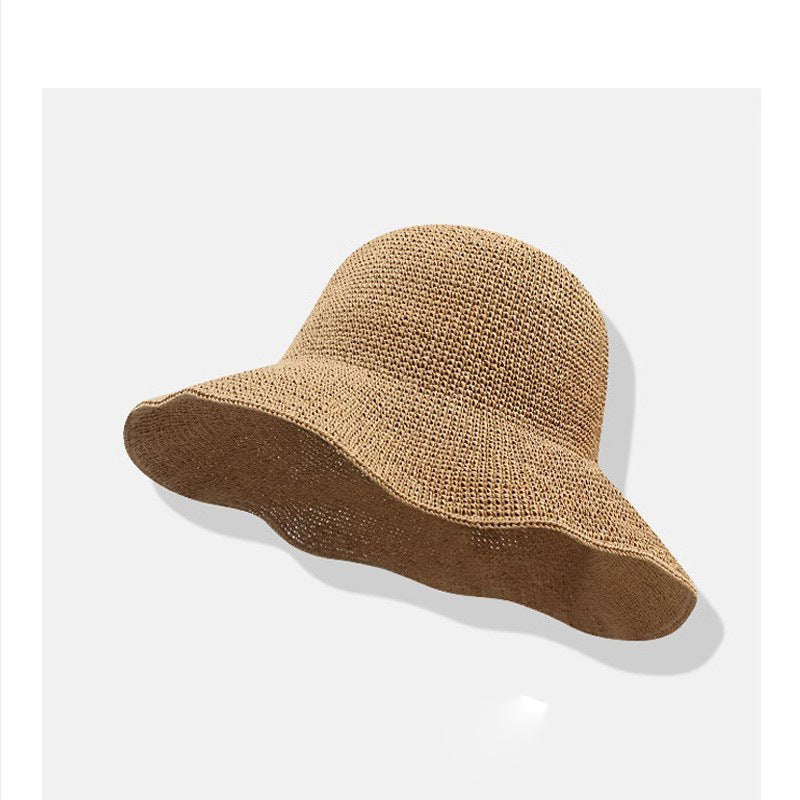 Casual Wide Brim Handwoven Straw Bucket Hat DP25E415