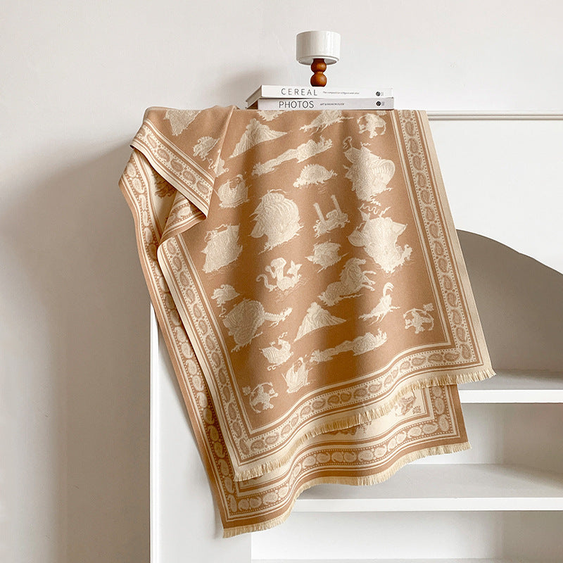 Reversible Paisley Jacquard Shawl Scarf - DippedShop Wholesale - #9091