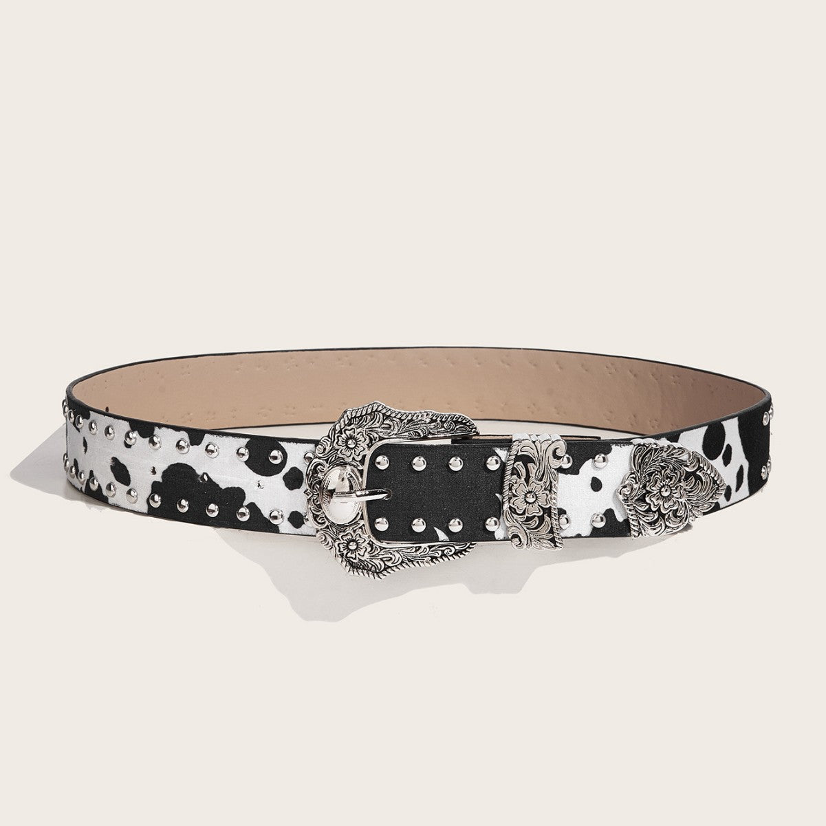 Trendy Animal Print Studded Metal Buckle Belt MK2LEEP6W6JBT49
