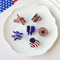 Cute USA Flag Pattern Floral Shape Hair Clip 8AS6HCP59T