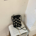 Boho-Style Solid Color Irregular Beaded Crossbody Bag MK2BCR6W10BBG17