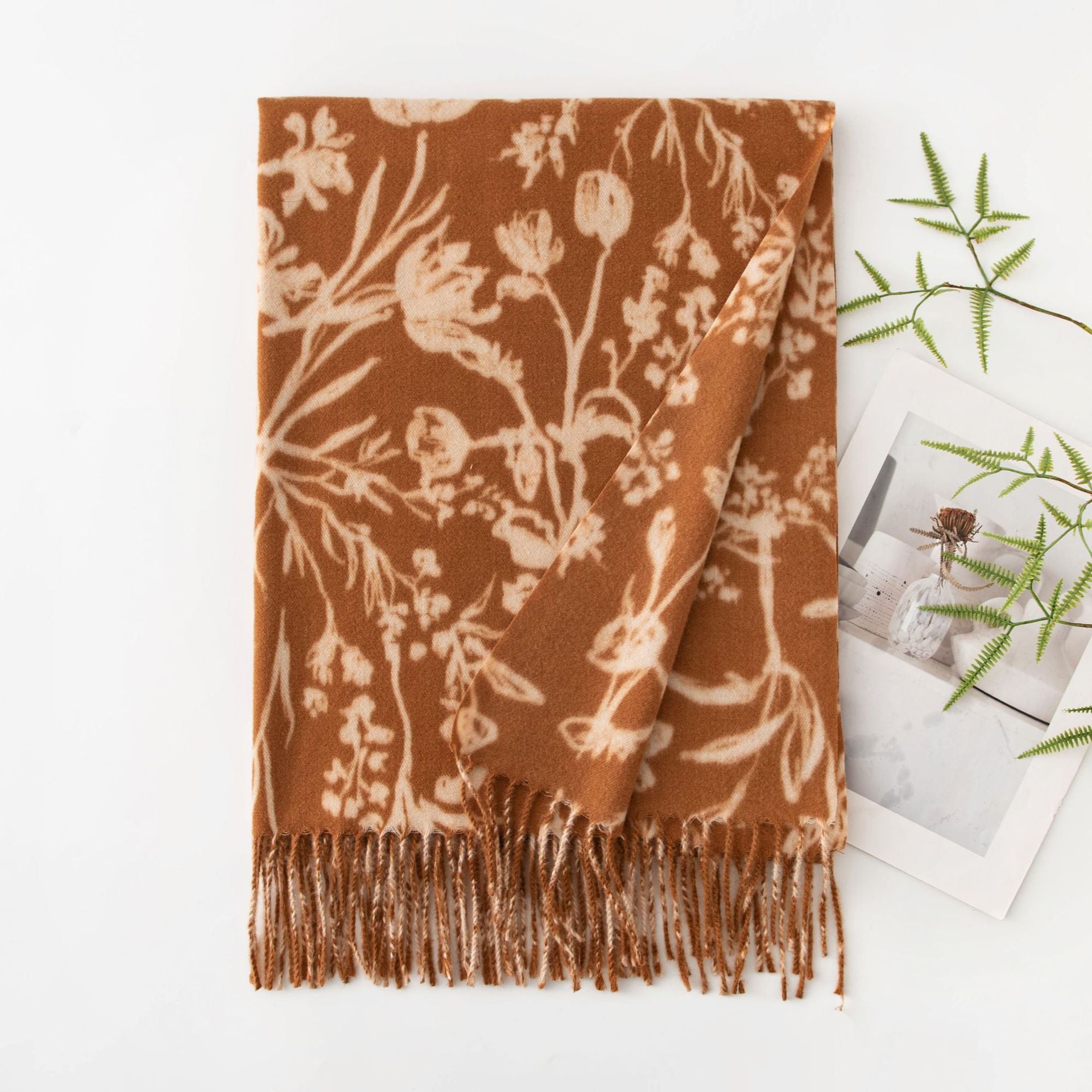 Stylish Floral Print Winter Scarf 6W6NSW307
