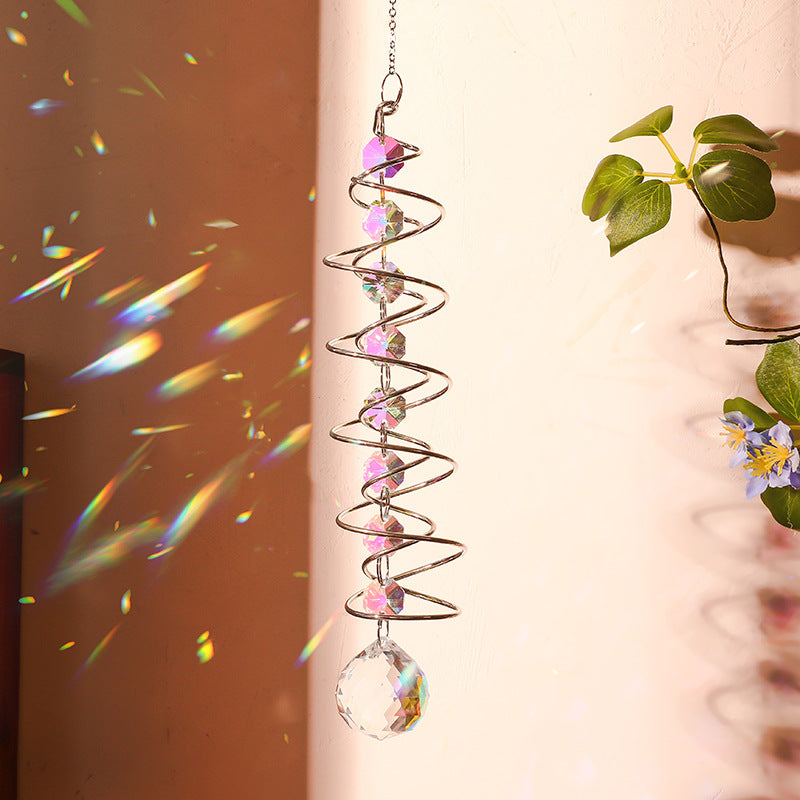Creative Iridescent Crystal Ball Spiral Hanging Suncatcher MK2CZAS6H7HLS66