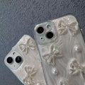 3D Bowknot Pearl Phone Case - DippedShop Wholesale - #4931