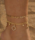 Trendy Gold Plated Four Leaf C - DippedShop Wholesale - #1843