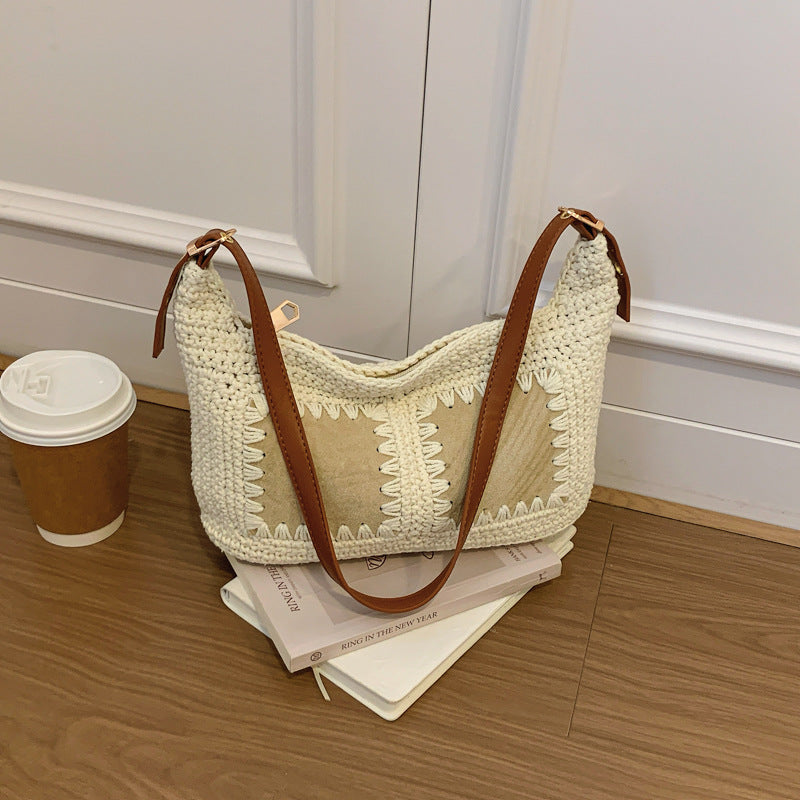Boho Straw Shoulder Bag - DippedShop Wholesale - #7107