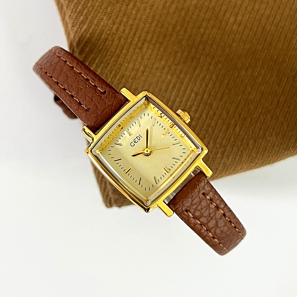 Vintage Square Dial Quartz Leather Strap Watch MK2SSAS6W6JWA03