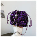 Flower Embroidery Sequin Bucket Bag - DippedShop Wholesale - #8243