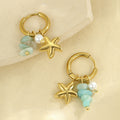 Starfish Shell Hoop Earrings - DippedShop Wholesale - #1251