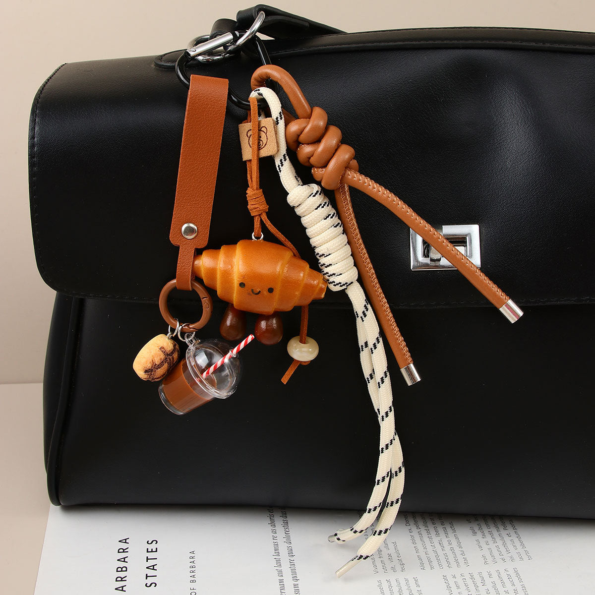 Creative Bread Chocolate Keychain Bag Charm 6W10BBC422