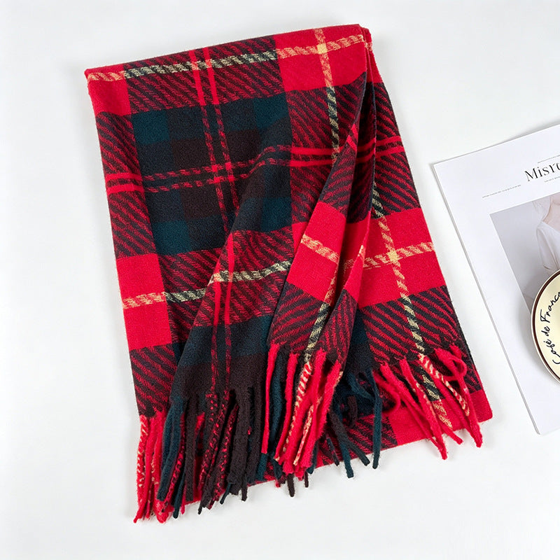Tartan Plaid Tassel Scarf - DippedShop Wholesale - #3907