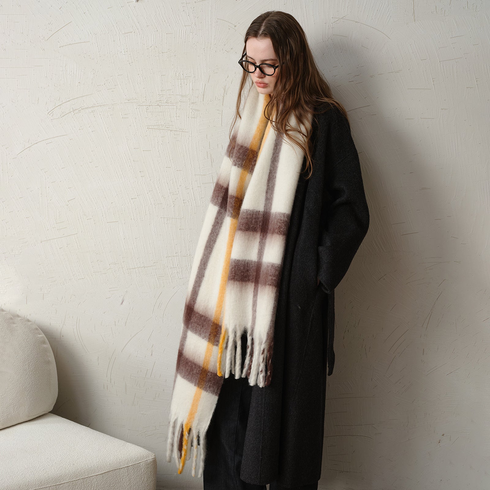 Vintage Soft Thick Imitation Cashmere Scarf 6W6NSW296