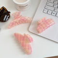 Color Contrast Plaid Hair Claws - DippedShop Wholesale - #6771