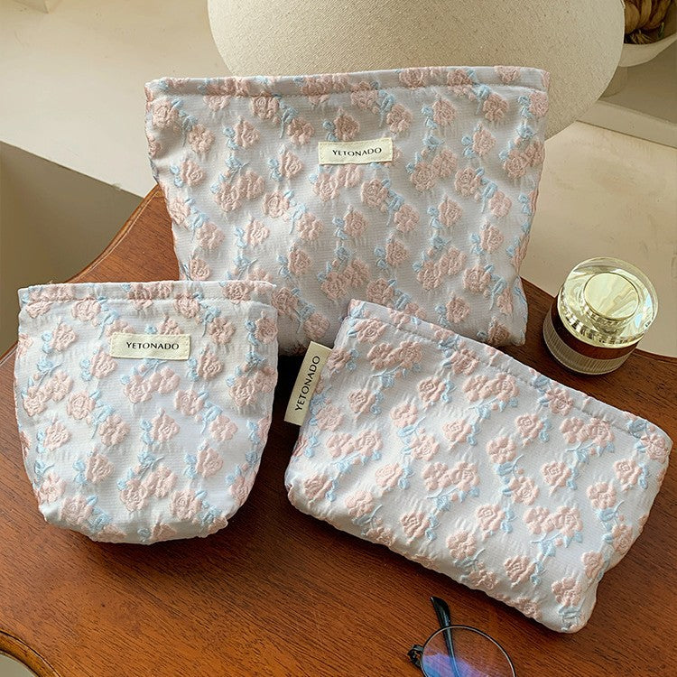 Floral Jacquard Makeup Bag - DippedShop Wholesale - #3475